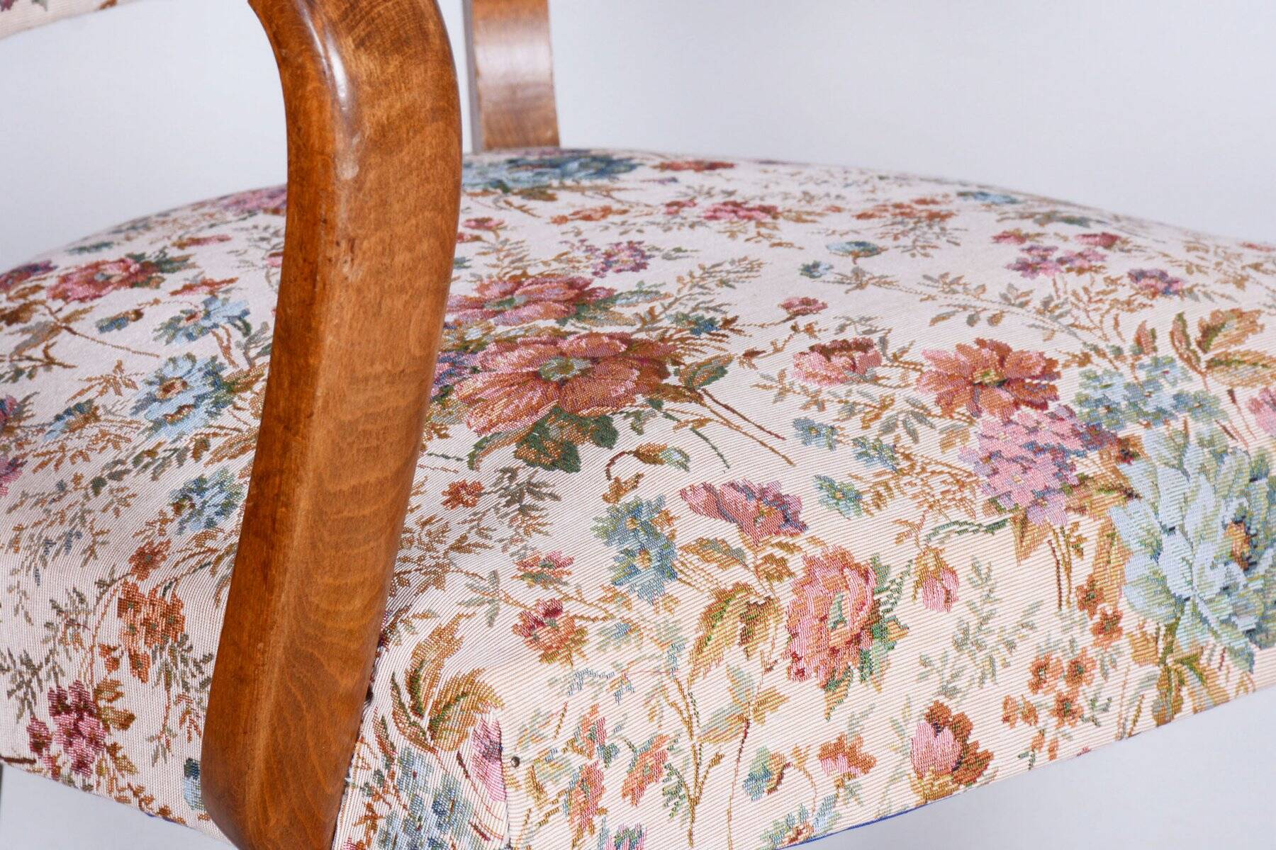 Art Deco Chairs in Beech attributed to J. Leleu, France, 1930s, Set of 2
