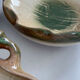 Set of 3 vintage ceramic leaf-shaped dishes, catchalls.