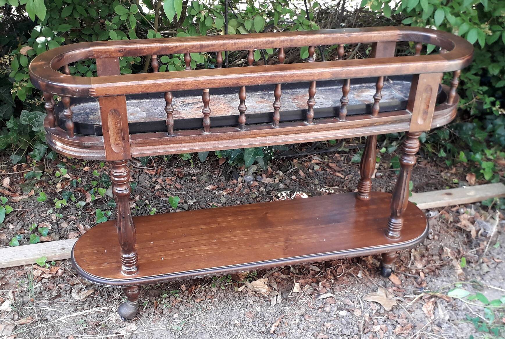 Wooden planter on wheels