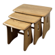 Vintage Ercol nesting tables in solid elm from the 1980s.