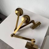 Pair of brass wall lights with articulated arms from the 70s