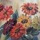 Tableau ancien bouquet de fleurs
