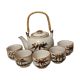 Asian set of a teapot and its cups