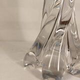 Twisted crystal lamp base signed vannes france 30cm