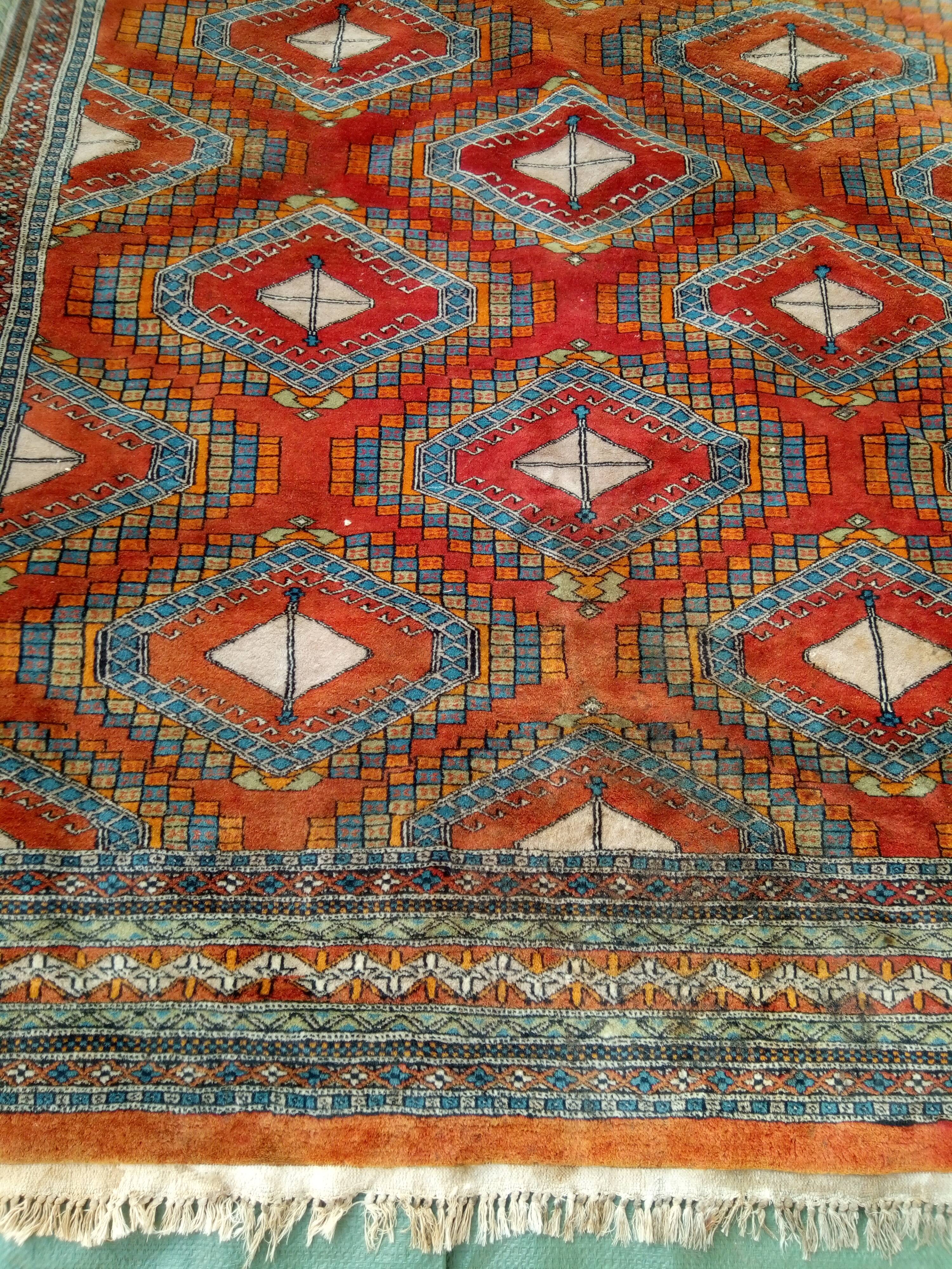 Old oriental rug made hands 280x195cm