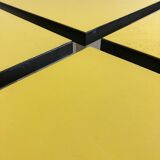 Lot 4 stools wood and formica yellow black and white