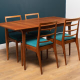 Retro extending dining table & 4 chairs by tom robertson for mcintosh of kirkcaldy