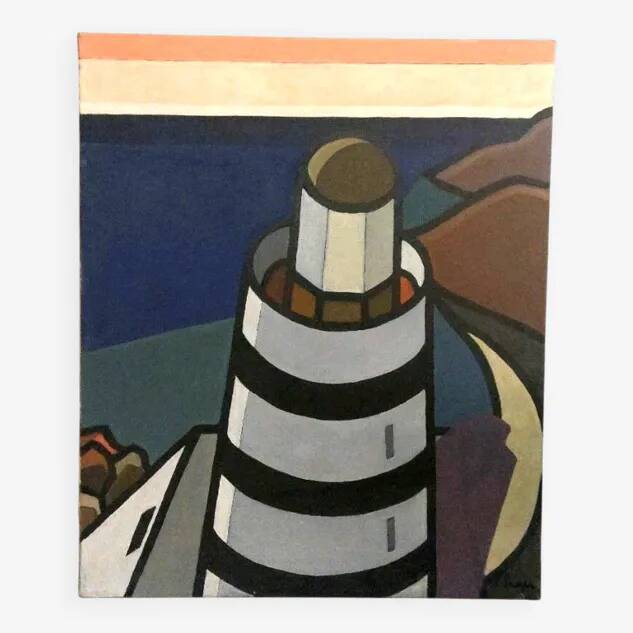 Oil painting on canvas "The Lighthouse" by Franco Prayer (1924)