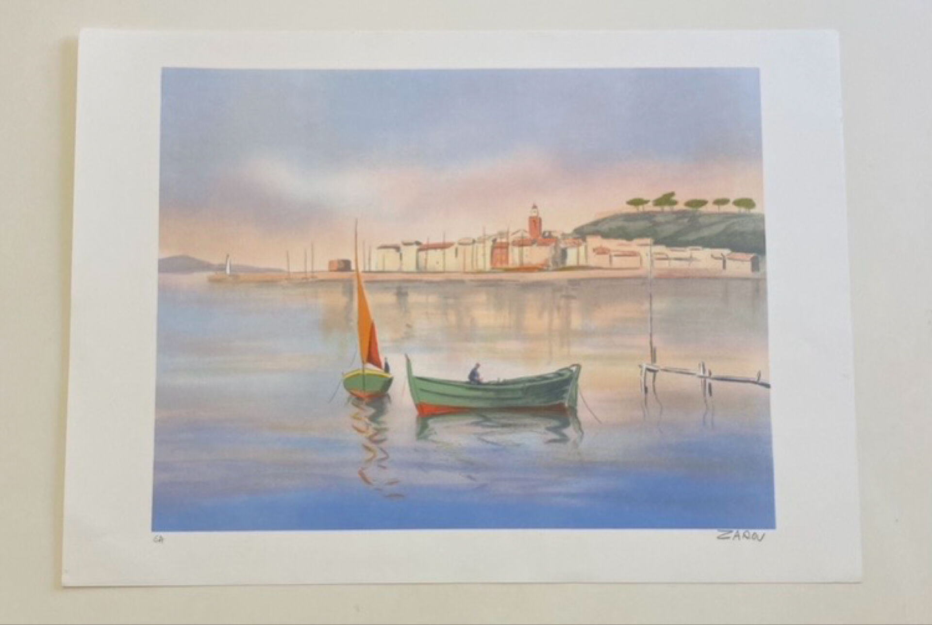 Lithographie signée de l’artiste francais provençal  victor zarou