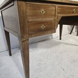 Bureau plat double face en acajou, style Louis XVI – XIXᵉ siècle
