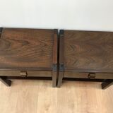 Pair of rosewood bedside tables