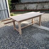 Solid oak farmhouse table with extensions