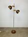 Eyeball floor lamp by Temde Leuchten, copper metal, teak and chrome, 70s.