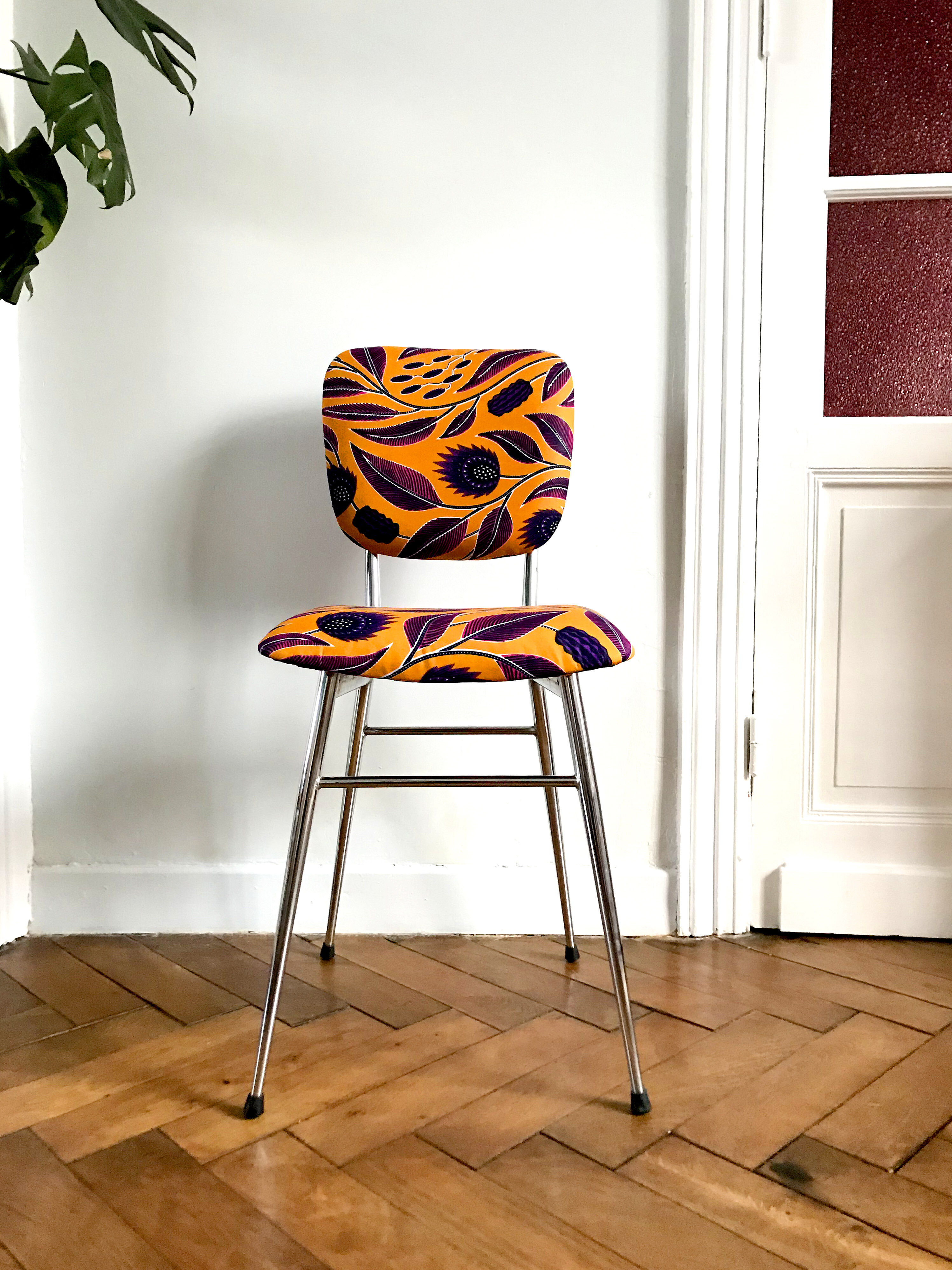Re-carpeted vintage chair