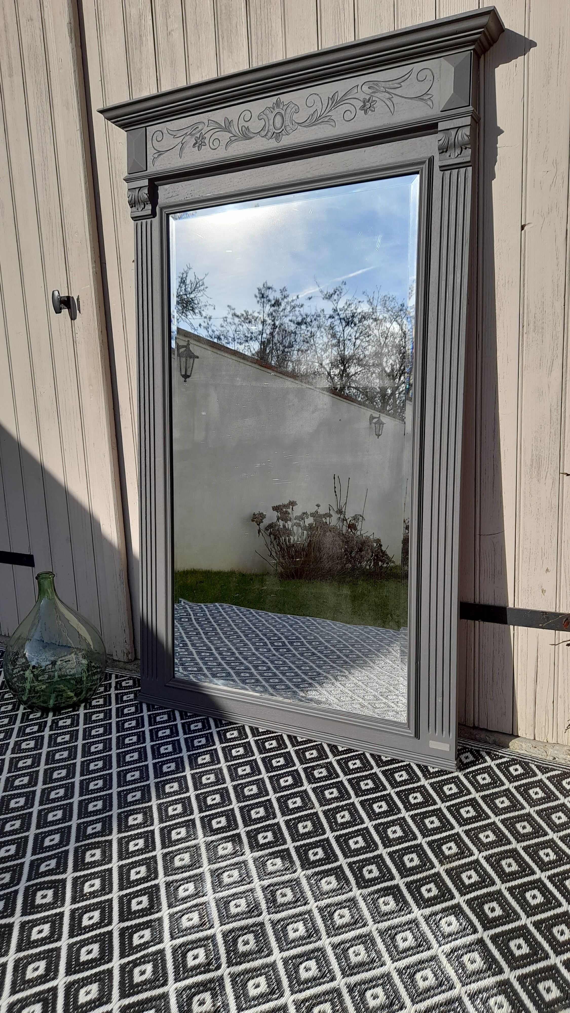 Beveled trumeau mirror