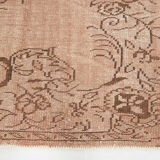 5x9 hand knotted brown vintage tapis rug, 276x160cm