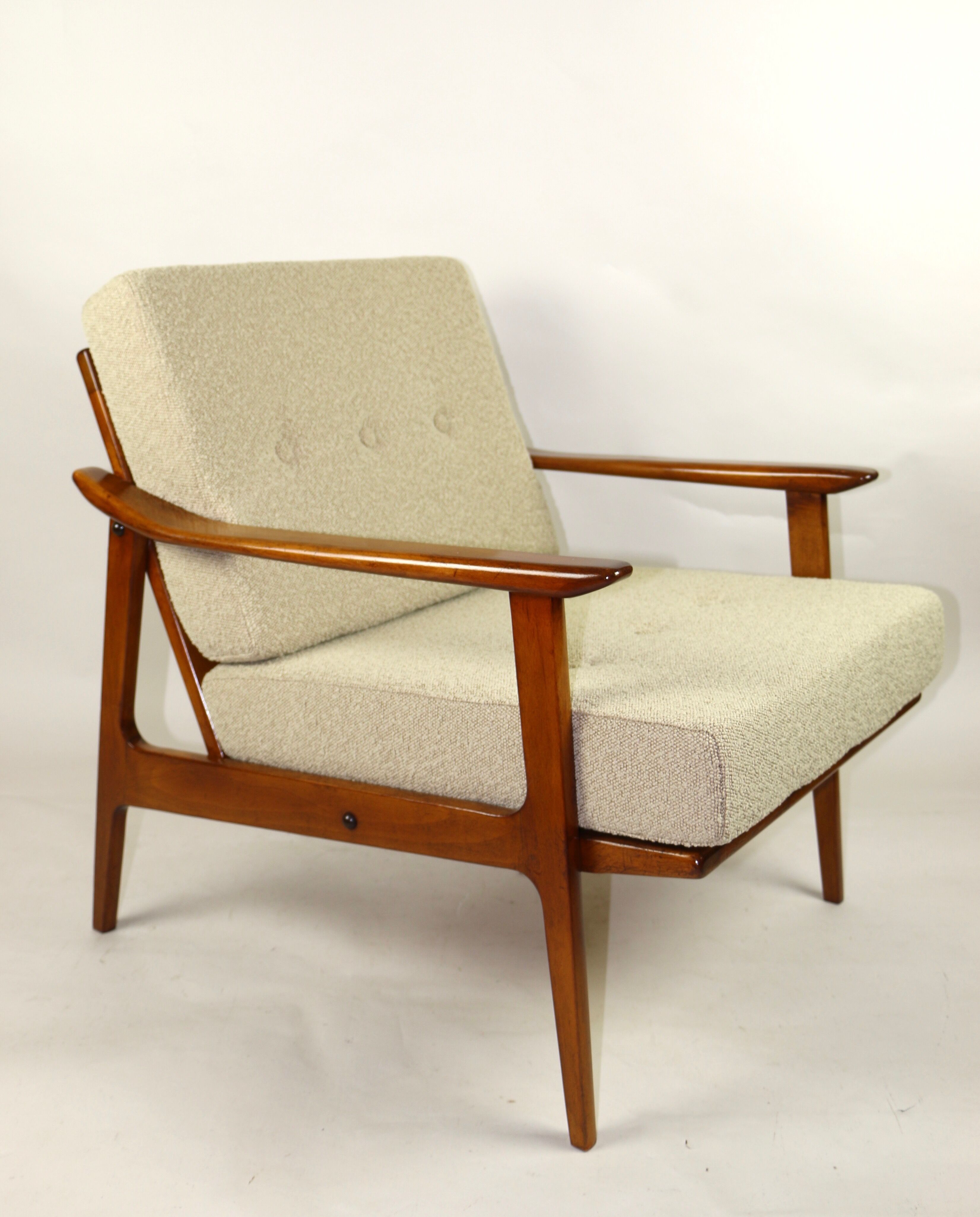 German beige boucle armchair, 1970s