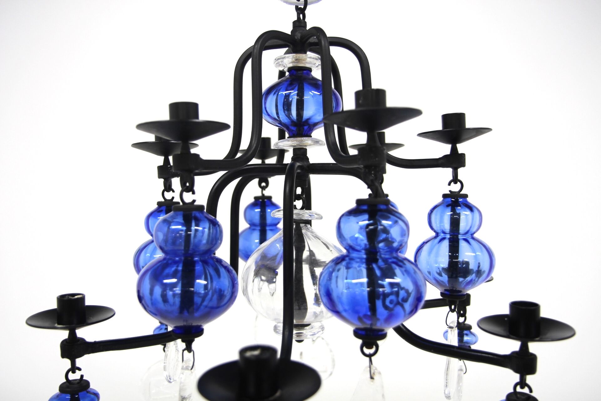 Glass chandelier, Erik Höglund, Boda Glasbruk & Smide, Sweden, 1970
