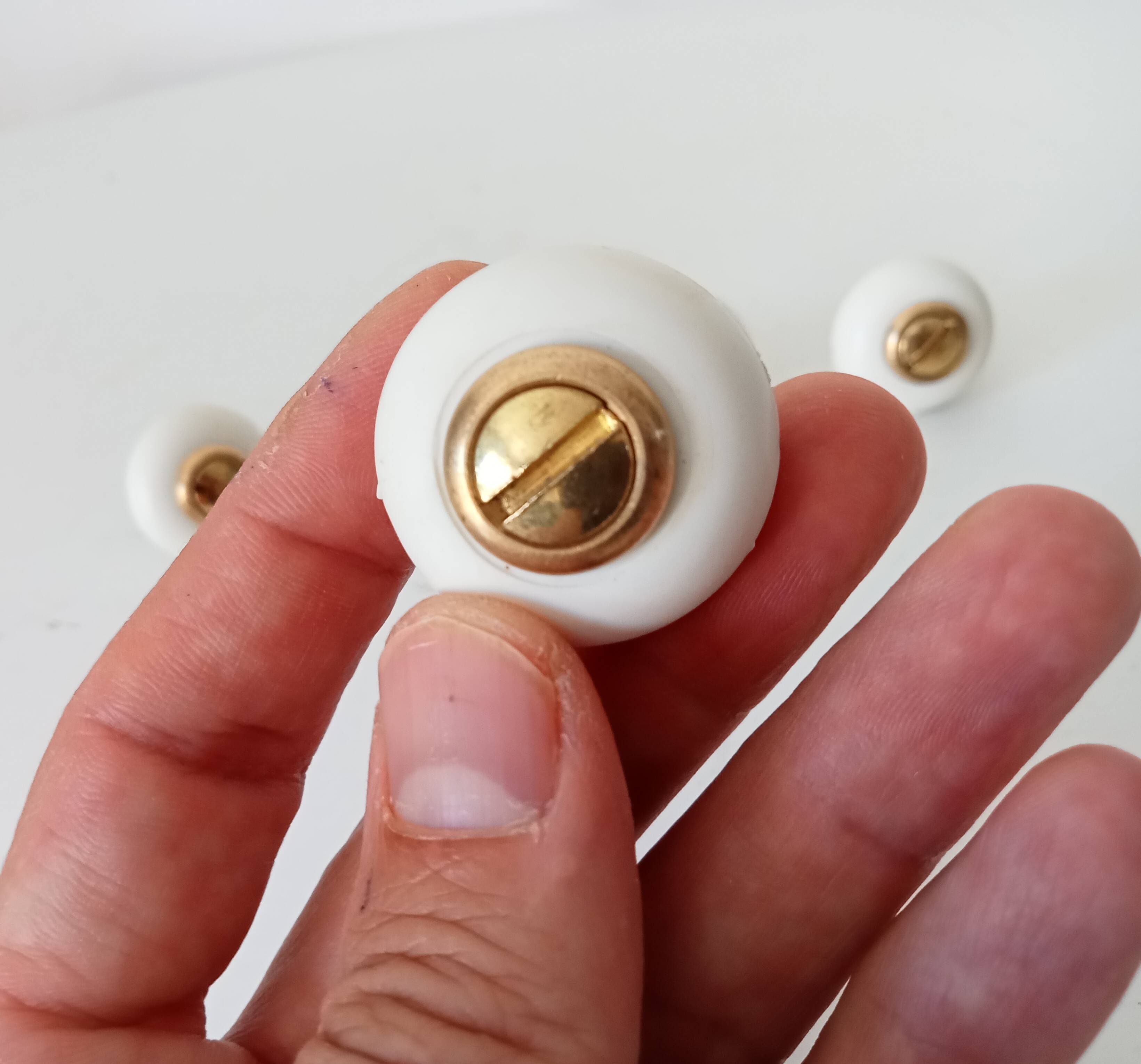 Pair of vintage furniture handles from the 70s