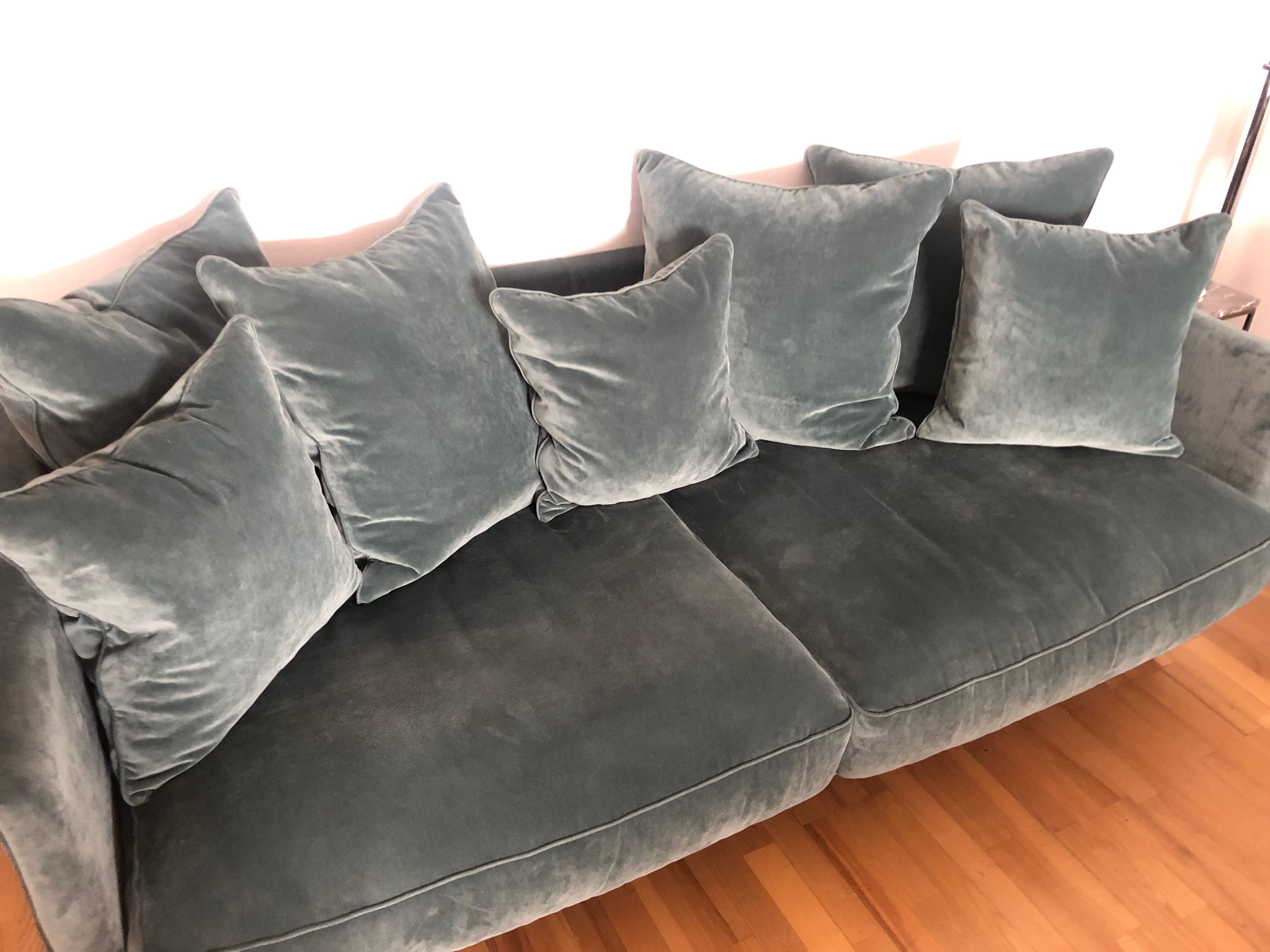 AM.PM. sofa model Lazare 3 places, cedar green velvet