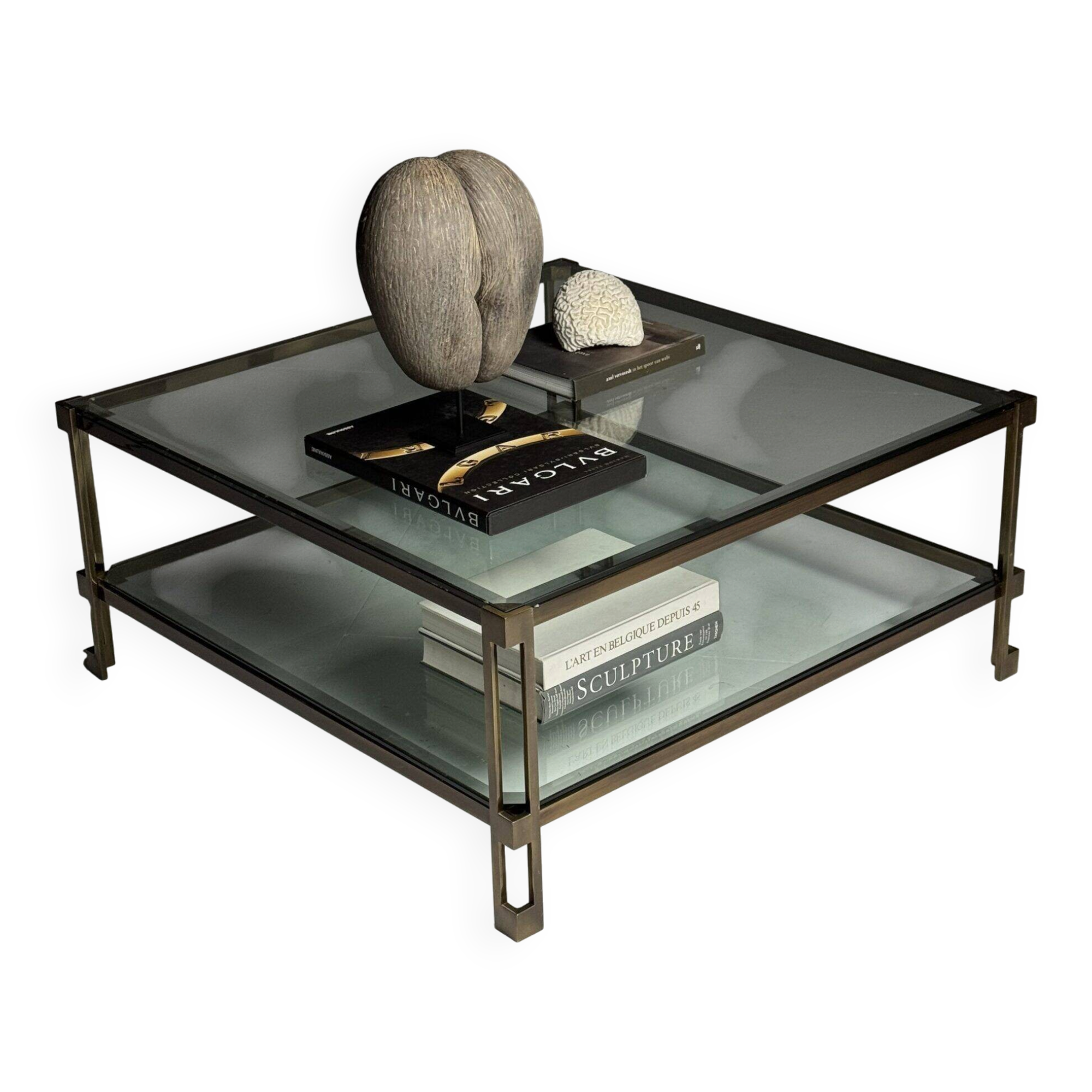 Table basse en verre vintage