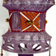 Suspension violette en macramé, années 70
