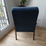 Fauteuil scandinave bleu abysses