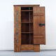 Cabinet de mariée primitif en art populaire peint de ferme antique du XVIIIe siècle