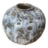 Small gray enameled ball vase from the 1930s