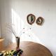 Set of 2 organic brutalist mirrors wood 1950s