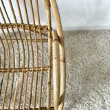 Vintage rattan shell armchair