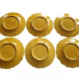Set of 6 dessert plates in barbotine various fruits sarreguemines france