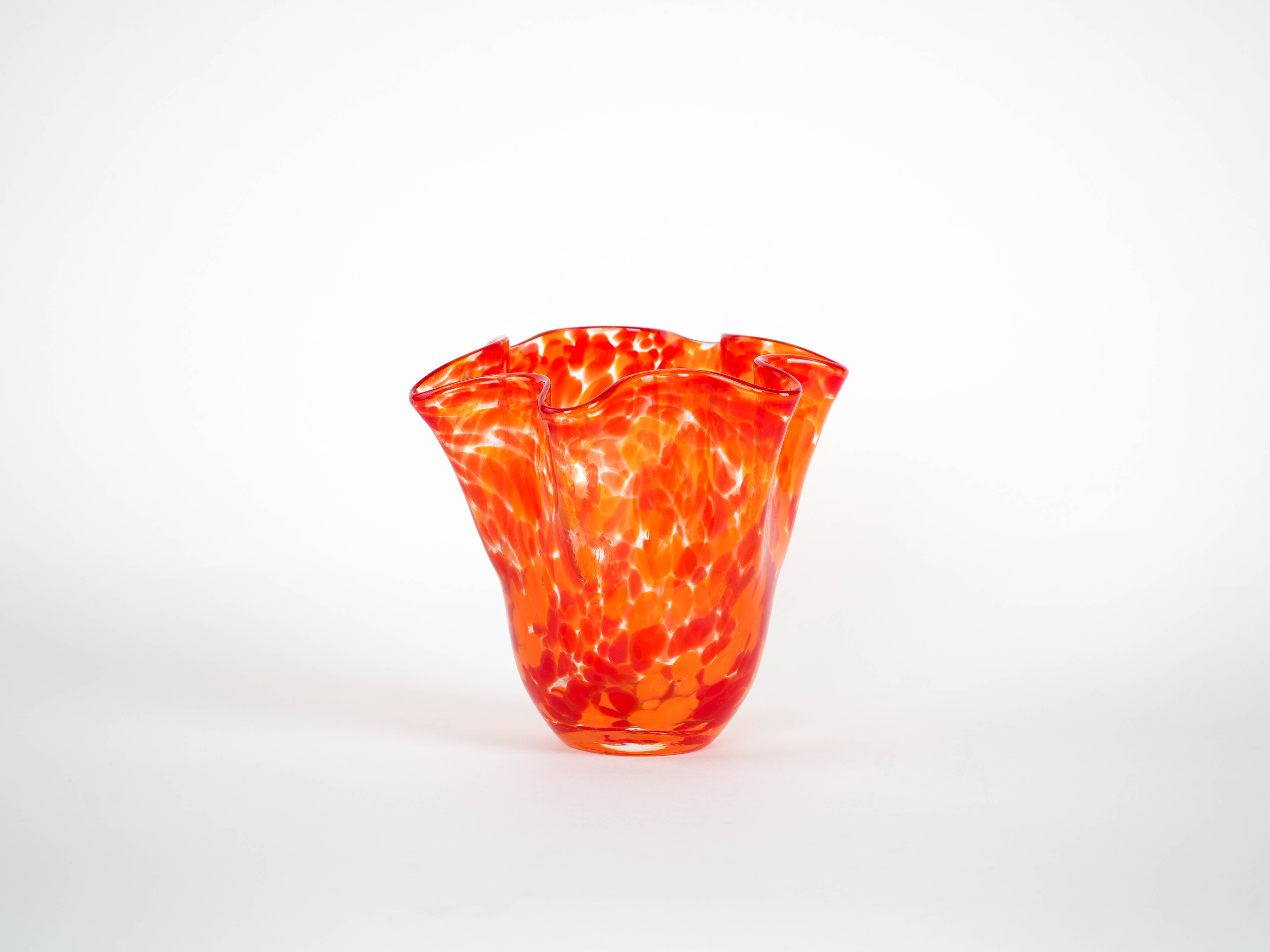 Orange glass vase, Danish design, 1970s, made in Denmark