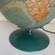 Vintage 1960s Perrina glass globe, green lacquered, world map - 33 cm