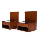 Paire de tables de chevet suspendues en teck par Hans Wegner pour Getama