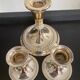 Series of 3 vintage candle holders in silver metal 70s