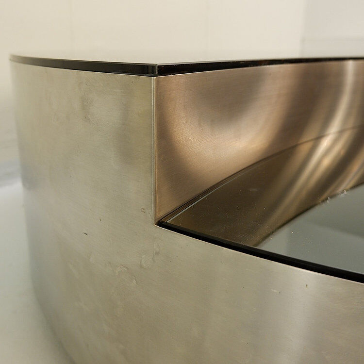 Chrome and smoked glass coffee table 1970