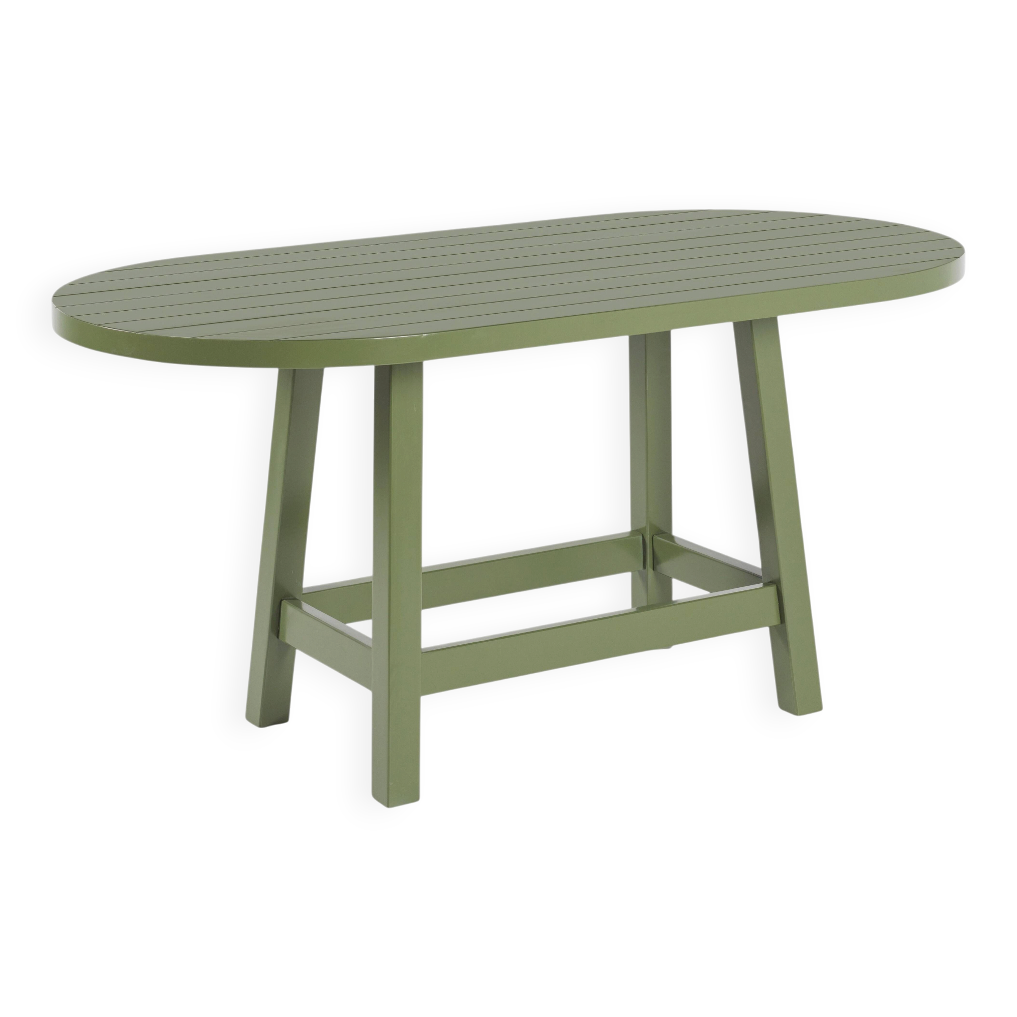 Handmade solid wood oval dining table, Bacon Collection