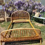 Rattan bed 110x180 cm