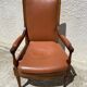 Fauteuil en bois et cuir