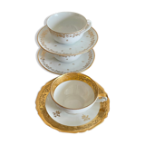 3 golden coffee cup in Paris porcelain