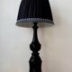 Art deco wooden lamp 1930 and couture lampshade