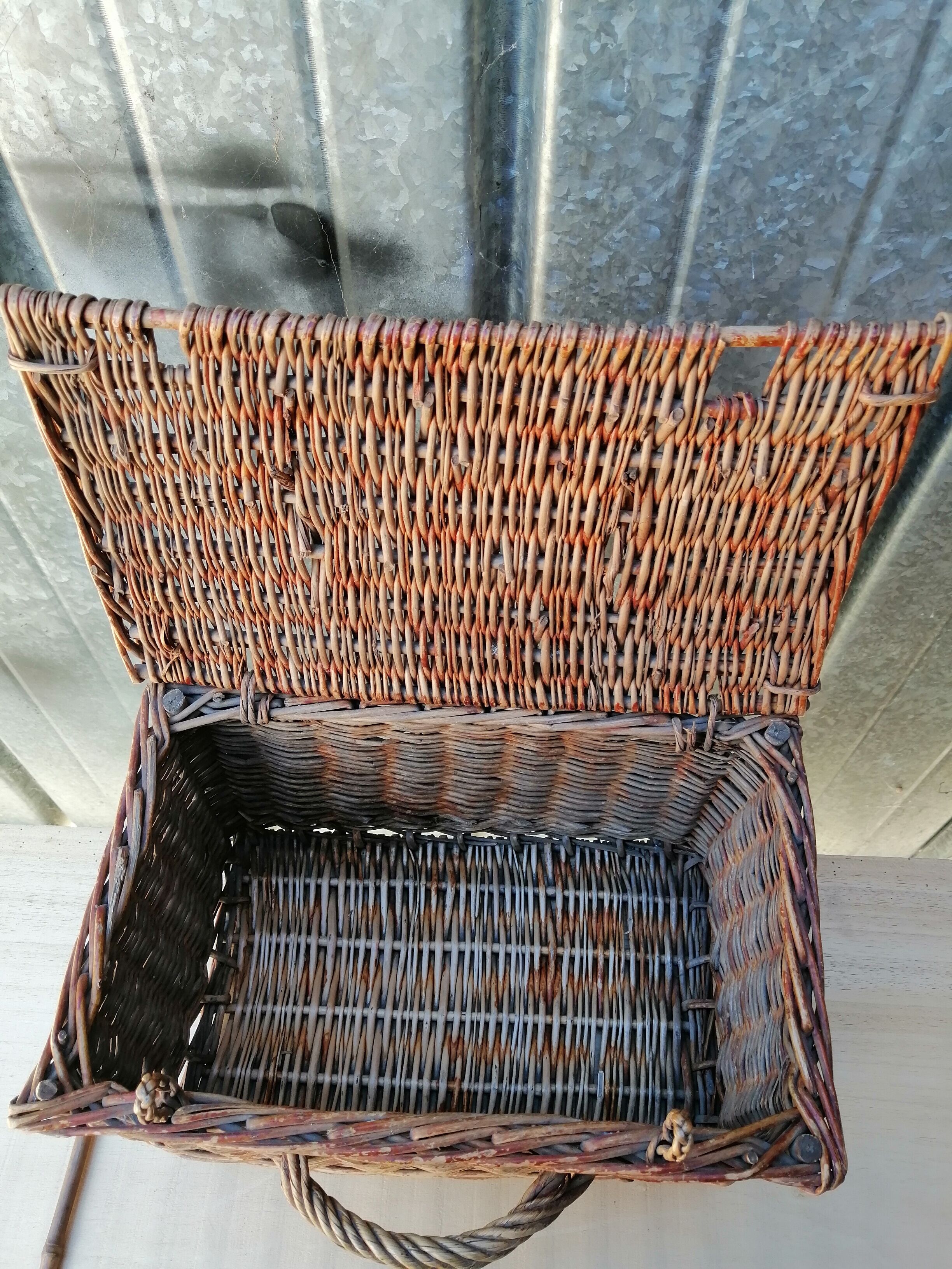 Vintage wicker travel basket
