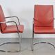 Chaises Mizar en cuir rouge par Mateo Grassi, Italie, années 1980, ensemble de 2