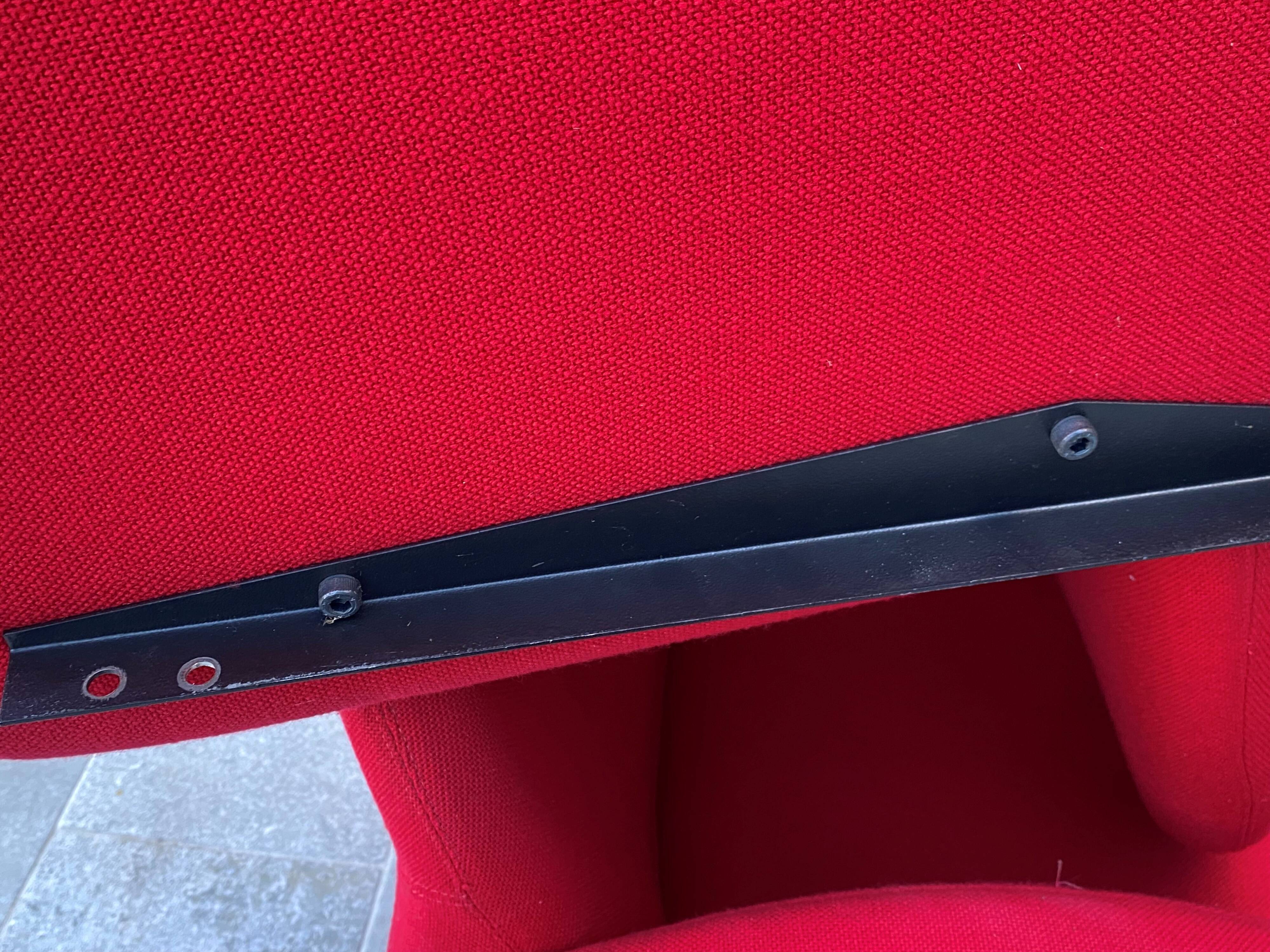 Red foam and fabric armchair banquettes by Sitland, 1970.