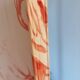 Rare folding screen with notches "Pierre Frey fabric" upholstery finish.