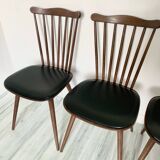 Lot de 4 chaises bistrot vintage Baumann Menuet – hêtre massif