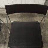 Set of 3 minimalist X line chairs by Niels Jorgen Haugesen.
