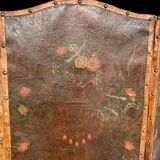 Large Four-Leaf Screen In Cordoba Leather From The Late 18th Century H 188 Cm