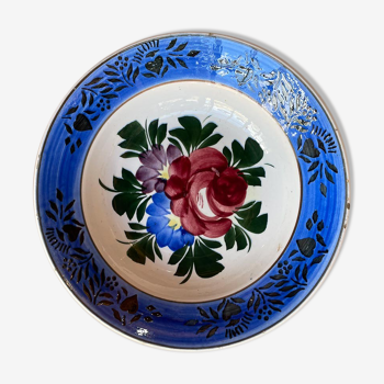 Assiette decorative fleurie pays de l'est bleu